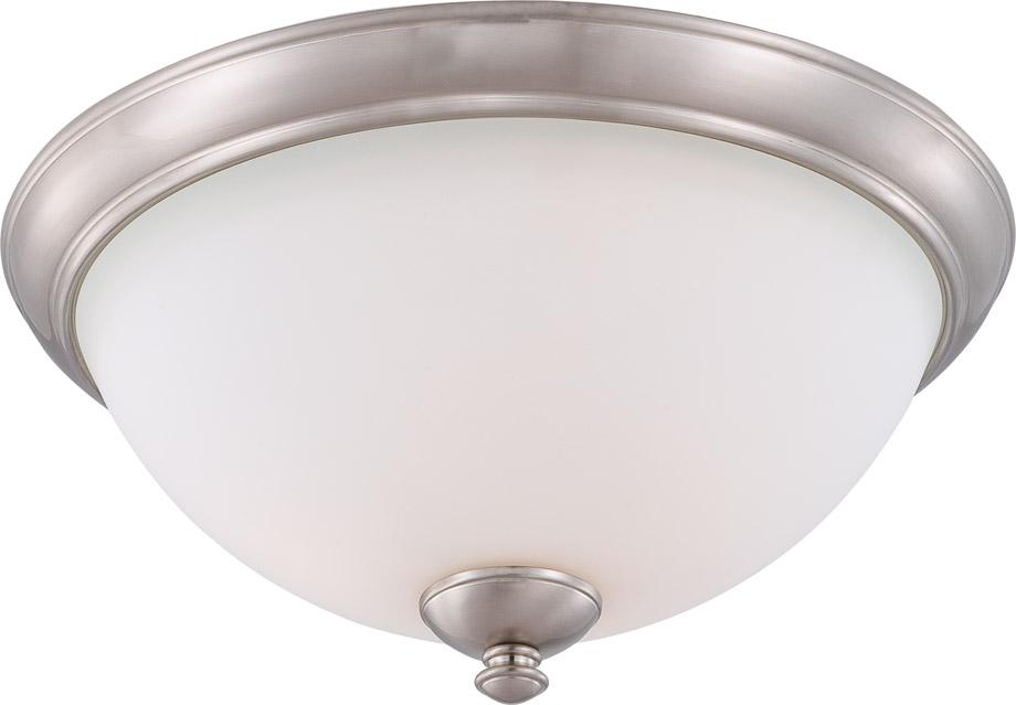Patton - 3 Light Flush with Frosted Glass - Brushed Nickel Finish