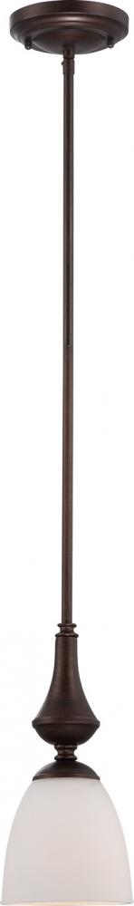 Patton - 1 Light Mini Pendant with Frosted Glass - Prairie Bronze Finish