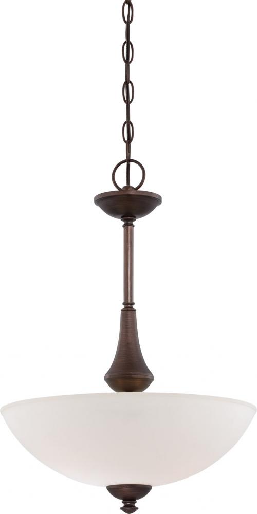 Patton - 3 Light Pendant with Frosted Glass - Prairie Bronze Finish