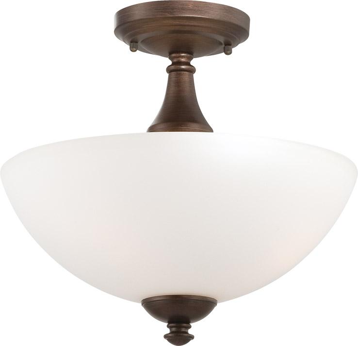 Patton - 3 Light Semi Flush with Frosted Glass - Prairie Bronze Finish