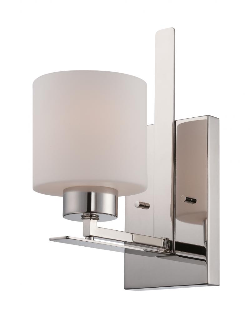 Parallel - 1 Light Vanity with Etched Opal Glass - Polished Nickel Finish