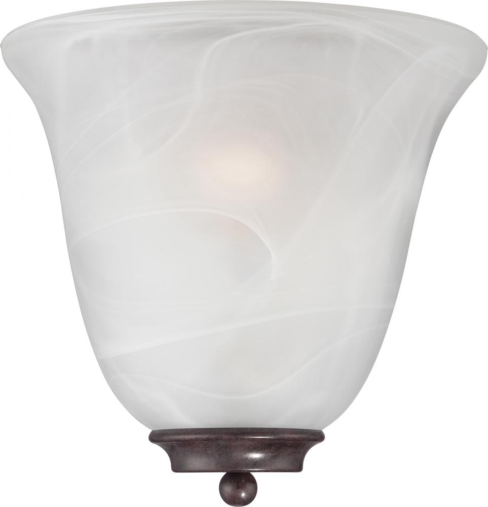 Empire - 1 Light Wall Sconce with Alabaster Glass - Old Bronze Finish