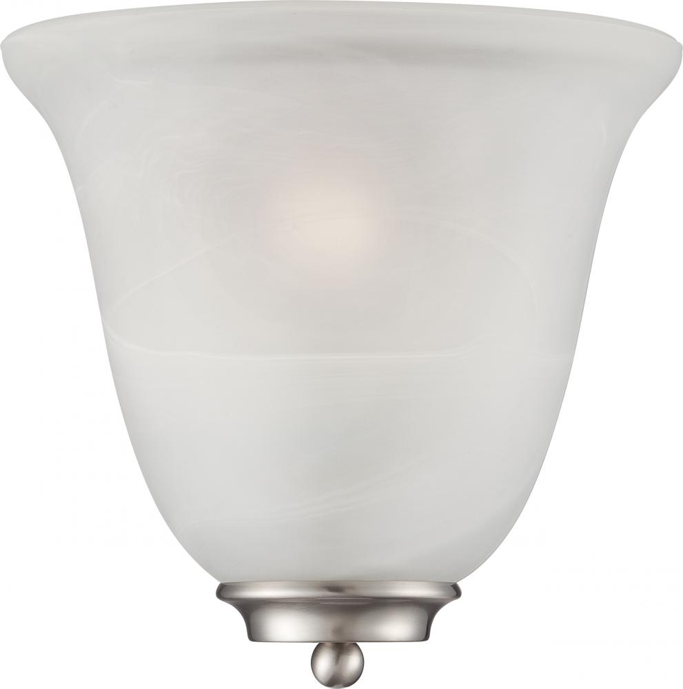 Empire - 1 Light Wall Sconce Alabaster Glass - Brushed Nickel Finish