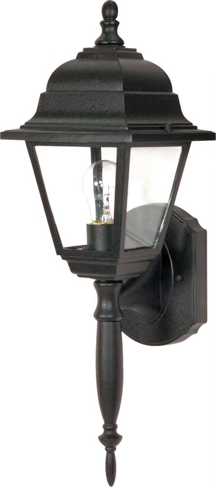 Briton - 1 Light 18" Wall Lantern with Clear Seeded Glass - Textured Black Finish