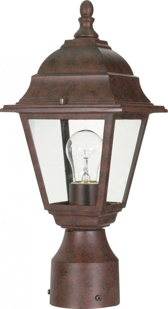 Briton - 1 Light 14" Post Lantern with Clear Seeded Glass - Old Bronze Finish
