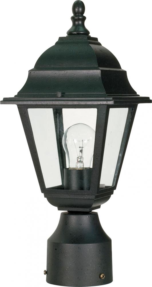 Briton - 1 Light 14'' Post Lantern with Clear Glass - Textured Black Finish
