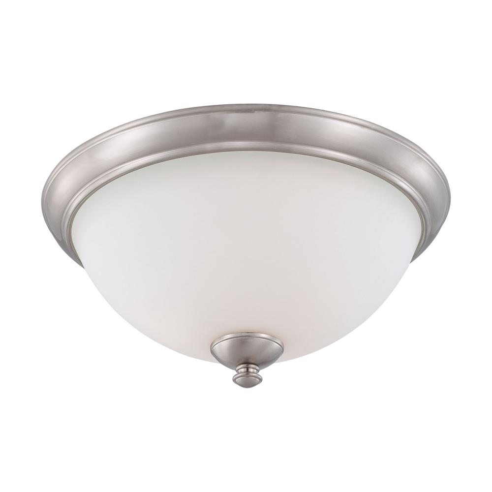 Patton; 3 Light; Flush Fixture with Frosted Glass; Color Retail Packaging
