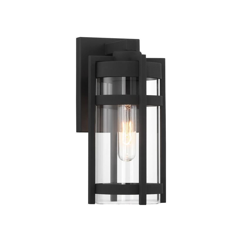 Tofino - 1 Light Small Wall Lantern - Clear Glass - Textured Black Finish
