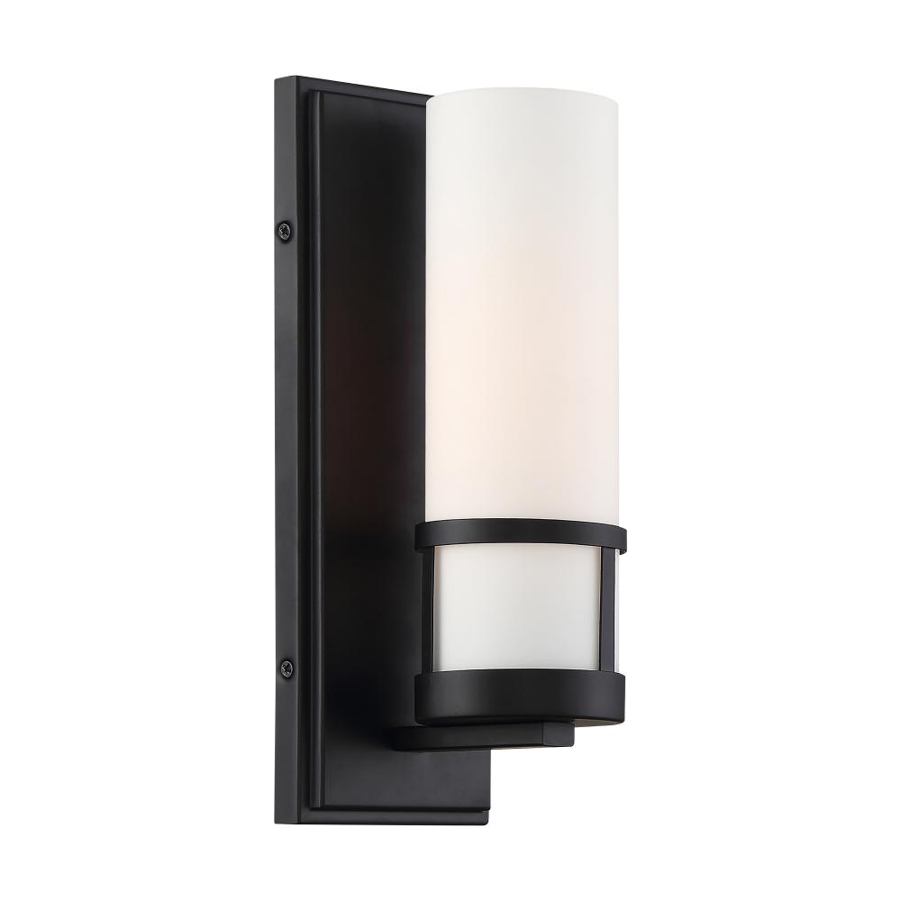Caryle - 1 Light Vanity - with Etched Opal Glass - Aged Bronze Finish