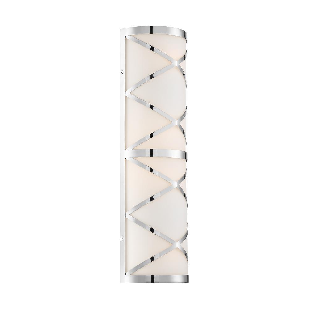 Sylph - 4 Light Vanity - with Satin White Glass - Polished Nickel Finish