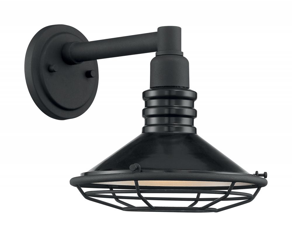 Blue Harbor - 1 Light Sconce with- Black and Silver & Black Accents Finish