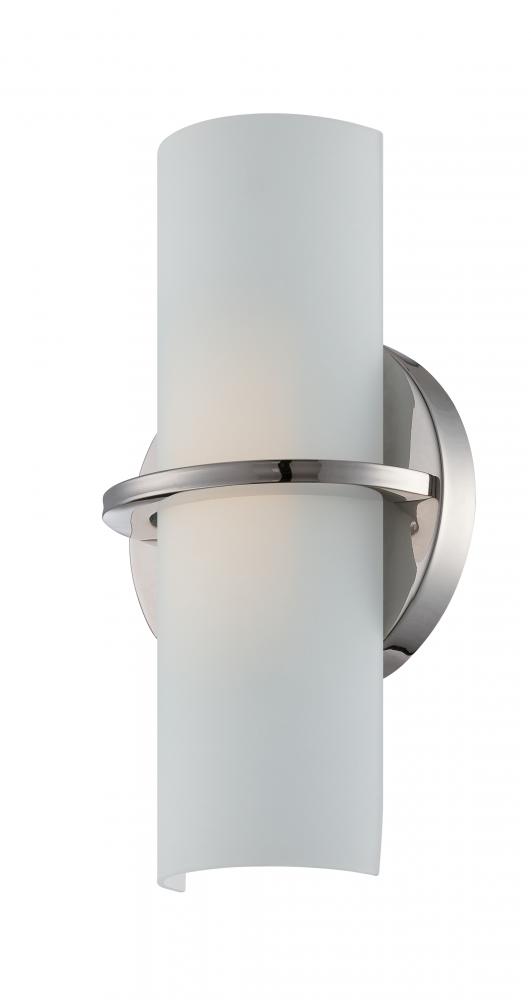 Tucker - LED Wall Sconce with Etched Opal Glass - Polished Nickel Finish