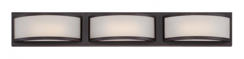 Mercer - (3) LED Wall Sconce with Frosted Glass - Georgetown Bronze Finish