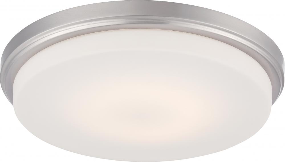 Dale - LED Flush with Opal Frosted Glass - Brushed Nickel Finish