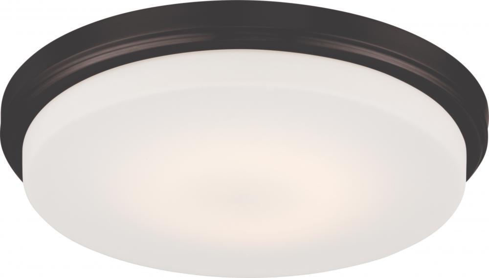 Dale - LED Flush with Opal Frosted Glass - Aged Bronze Finish