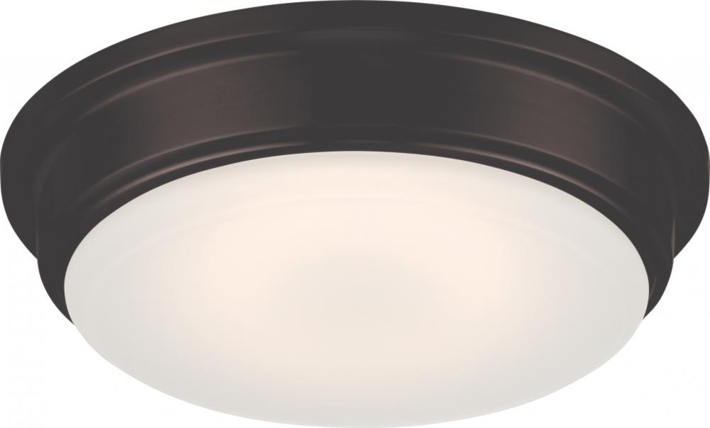 Haley - LED Flush with Frosted Glass - Aged Bronze Finish