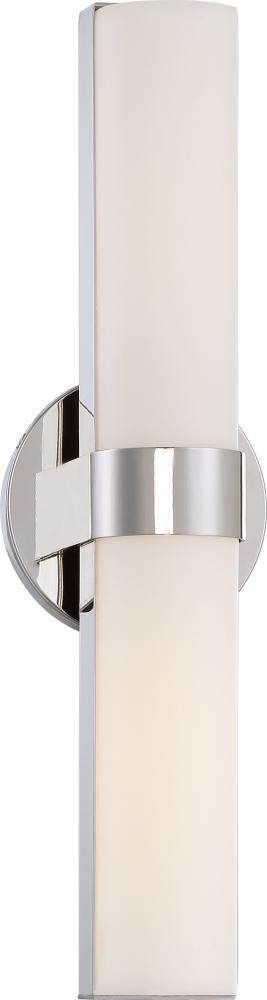 Bond - Double LED Vanity with White Acrylic Lens - Polished Nickel Finish