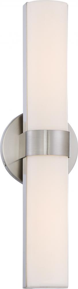 Bond - Double LED Vanity with White Acrylic Lens - Brushed Nickel Finish