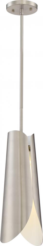 Thorn - Small LED Pendant; Brushed Nickel / White Accent Finish