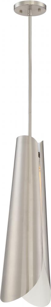 Thorn - Large LED Pendant; Brushed Nickel / White Accent Finish