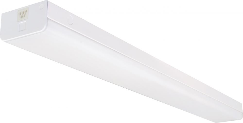 LED 4 ft.- Wide Strip Light - 40W - 5000K - White Finish - Connectible with Sensor