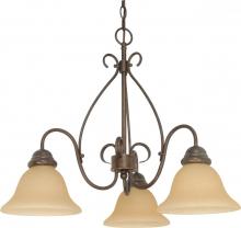 Nuvo 60/1021 - Castillo - 3 Light Chandelier with Champagne Linen Washed Glass - Sonoma Bronze Finish