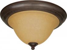 Nuvo 60/1026 - Castillo - 2 Light Flush Mount with Champagne Linen Washed Glass - Sonoma Bronze Finish