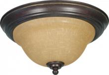 Nuvo 60/1038 - Castillo - 2 Light Flush Mount with Champagne Linen Washed Glass - Sonoma Bronze Finish