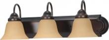Nuvo 60/1265 - Ballerina - 3 Light 24" Vanity with Champagne Linen Washed Glass - Mahogany Bronze Finish