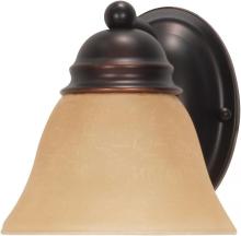  60/1269 - Empire - 1 Light 7" Vanity with Champagne Linen Washed Glass - Mahogany Bronze Finish