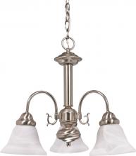 Nuvo 60/182 - Ballerina - 3 Light Chandelier with Alabaster Glass - Brushed Nickel Finish