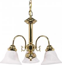 Nuvo 60/186 - Ballerina - 3 Light Chandelier with Alabaster Glass - Polished Brass Finish