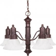 Nuvo 60/191 - Gotham - 5 Light Chandelier with Alabaster Glass - Old Bronze Finish