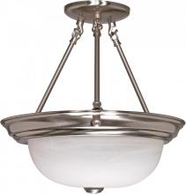  60/202 - 3 Light - Semi Flush with Alabaster Glass - Brushed Nickel Finish