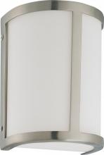 Nuvo 60/2868 - Odeon - 1 Light Wall Sconce with Satin White Glass - Brushed Nickel Finish