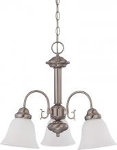 Nuvo 60/3241 - Ballerina - 3 Light Chandelier with Frosted White Glass - Brushed Nickel Finish