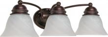 Nuvo 60/346 - Empire - 3 Light 21" Vanity with Alabaster Glass - Old Bronze Finish