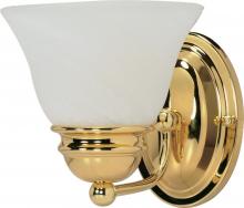 Nuvo 60/348 - Empire - 1 Light 7" Vanity with Alabaster Glass - Polished Brass Finish