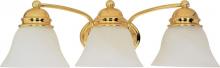 Nuvo 60/350 - Empire - 3 Light 21" Vanity with Alabaster Glass - Polished Brass Finish