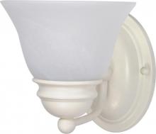  60/352 - Empire - 1 Light 7" Vanity with Alabaster Glass - Textured White Finish