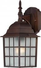 Nuvo 60/4905 - Adams - 1 Light 14" Wall Lantern with Frosted Glass - Rustic Bronze Finish