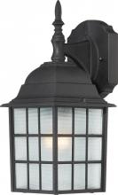 Nuvo 60/4906 - Adams - 1 Light 14" Wall Lantern with Frosted Glass - Textured Black Finish
