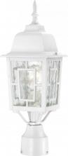 Nuvo 60/4927 - Banyan - 1 Light 17" Post Lantern with Clear Water Glass - White Finish