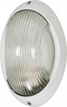  60/526 - 1 Light - 11" Large Oval Bulkhead - Semi Gloss White Finish