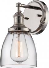 Nuvo 60/5414 - Vintage - 1 Light Sconce with Clear Glass - Polished Nickel Finish