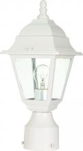 Nuvo 60/546 - Briton - 1 Light 14" Post Lantern with Clear Seeded Glass - White Finish