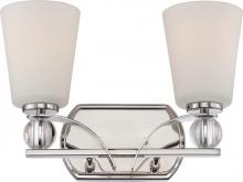 Nuvo 60/5492 - Connie - 2 Light Vanity with Satin White Glass - Polished Nickel Finish
