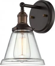 Nuvo 60/5512 - Vintage - 1 Light Sconce with Clear Glass - Rustic Bronze Finish