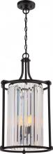 Nuvo 60/5772 - Krys- 4 Light Crystal Accent Foyer Pendant- Aged Bronze Finish