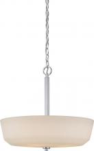 Nuvo 60/5807 - Willow - 4 Light Pendant with White Glass - Polished Nickel Finish